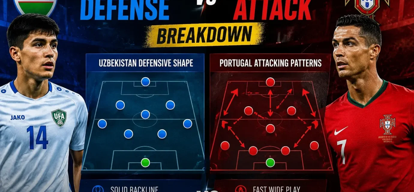 Uzbekistan defense vs Portugal attack breakdown